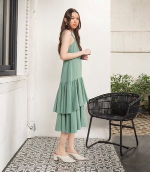 Azura Halter Layered Dress (Mint)