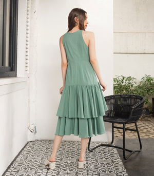 Azura Halter Layered Dress (Mint)