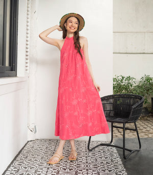 Albion Halter Dress (Watermelon)