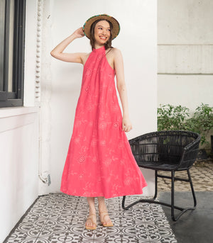 Albion Halter Dress (Watermelon)