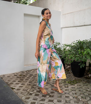 Marana Tha Fernandez Vest and Culottes Set (Painterly Florals)