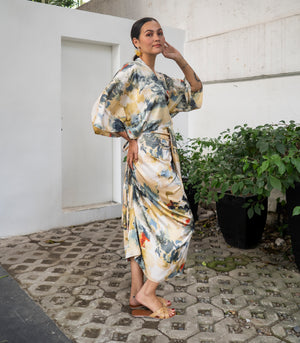 Marana Tha Renata Kimono Dress (Watercolor Print)