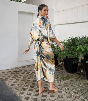 Marana Tha Renata Kimono Dress (Watercolor Print)