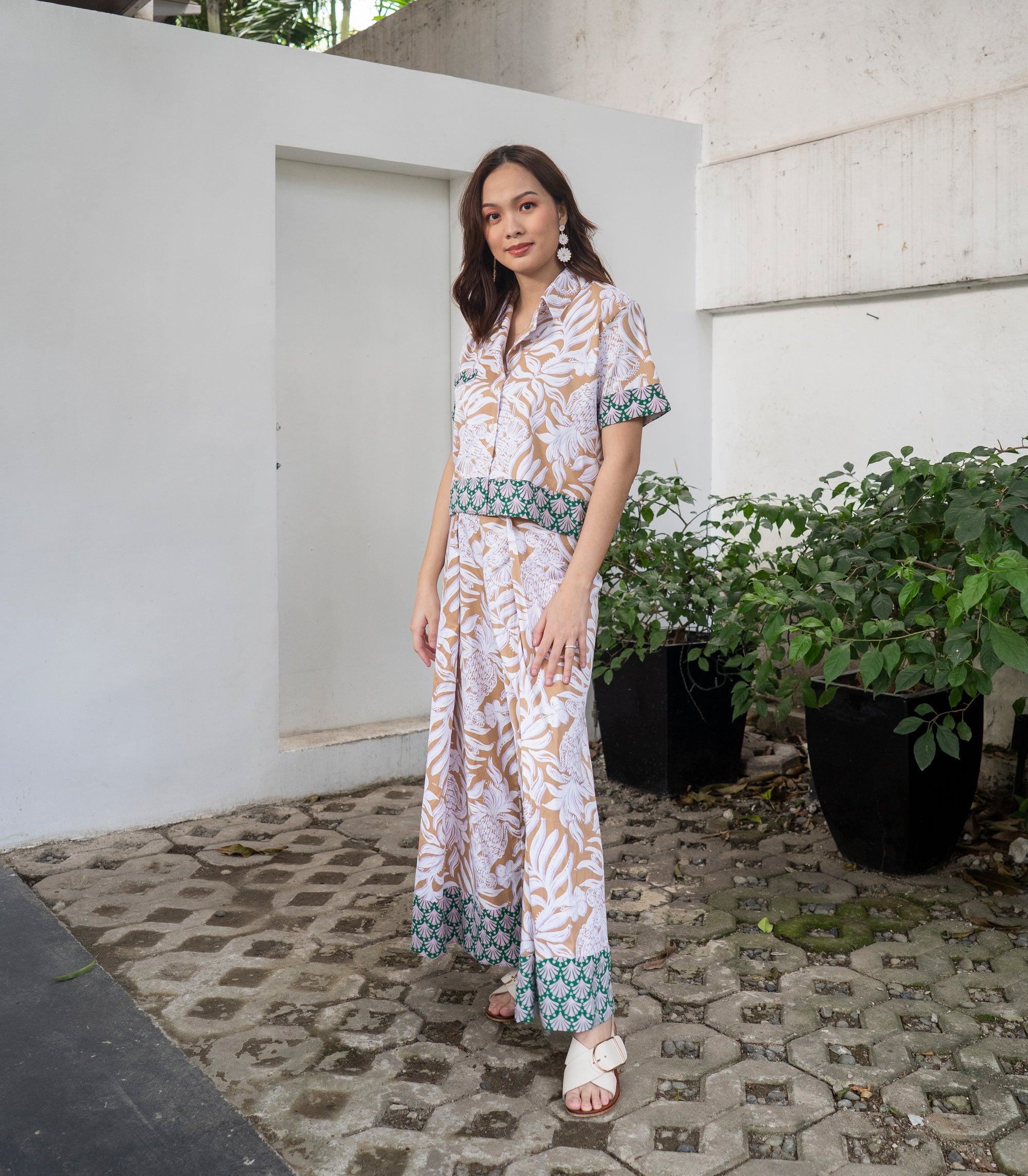 Marana Tha Poppy Boxy Top and Pants Set (Botanical)