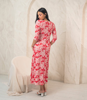 Florence Fling Sky Gown (Pink & White Floral)