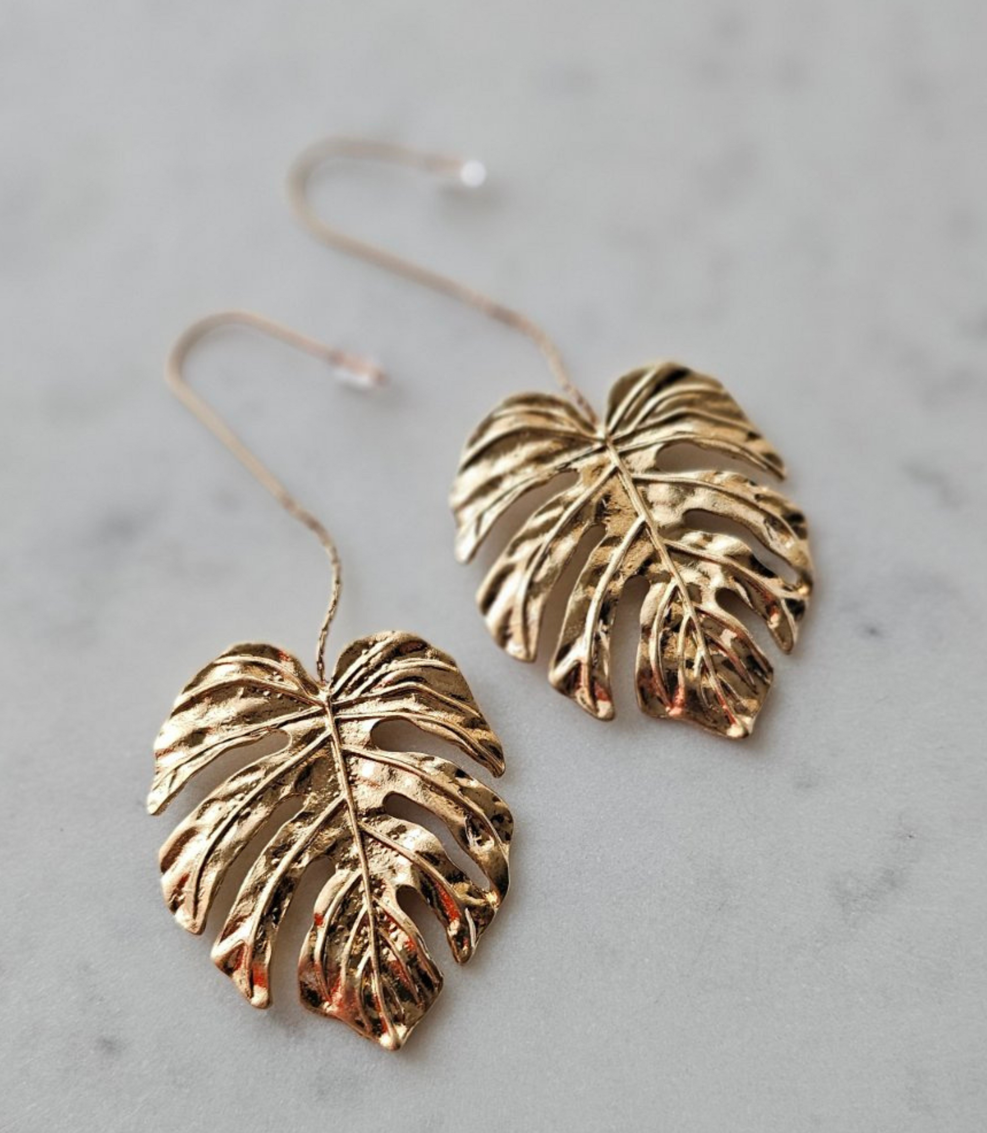 Monstera Leaf Drop Earrings