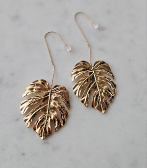 Monstera Leaf Drop Earrings