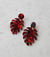 Monstera Acrylic Drop Earrings - Scarlet