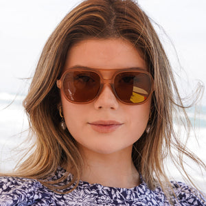 Casita Translucent Matte Square Aviator Sunglasses