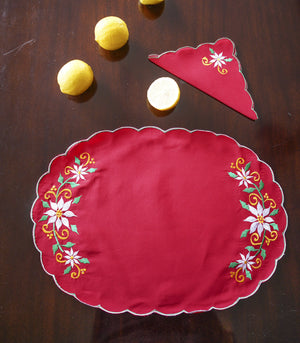 Placemats - Scalloped Christmas Placemat Set (Oval)